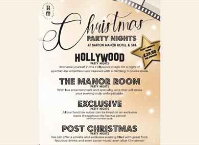 Christmas Party Nights at Barton Manor Hotel & Spa