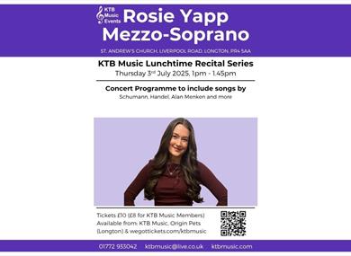 KTB Music Lunchtime Recita Jul'25: Rosie Yapp Mezzo-Soprano