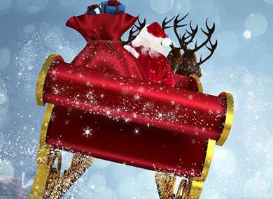 Santa on his way to Houndshill Grotto