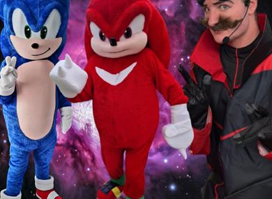 Games & glitter makeovers with Sonic, Knuckles & Dr Robotnik
