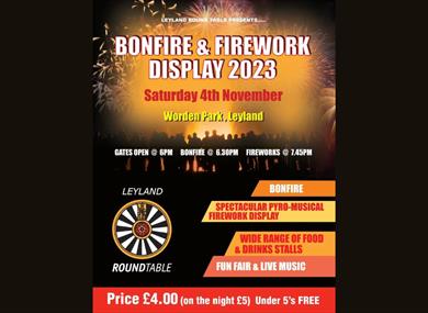 Leyland Worden Park Bonfire and Firework Display