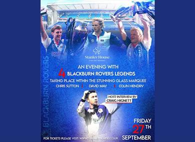 An Evening With Blackburn Rovers Legends at Stanley House Glass Marquee