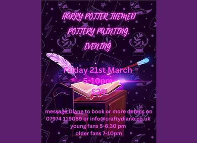 Harry Potter Pottery themed evening at Crafty Diane Pottery Painting Studio