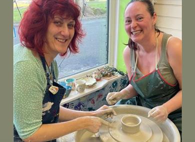 Potters Wheel Lesson at Fired 4 U