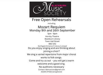 Blackburn Music Society Open Rehearsals