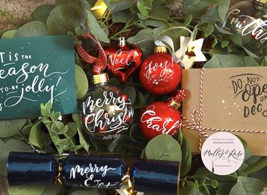 Christmas Bauble Calligraphy Workshop at Saswick House Farm