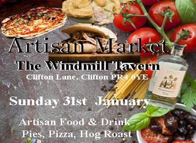 Artisan Market at The Windmill Tavern Salwick, advertising poster