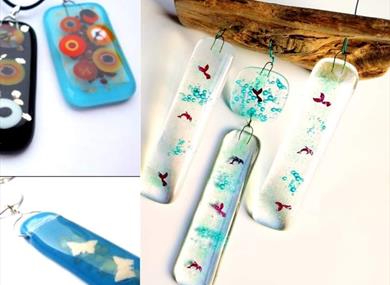 Fused Glass Chimes and Key Ring, or Coasters and Tealights Class