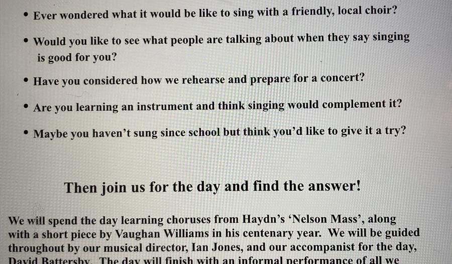 Eversley choir come and sing
