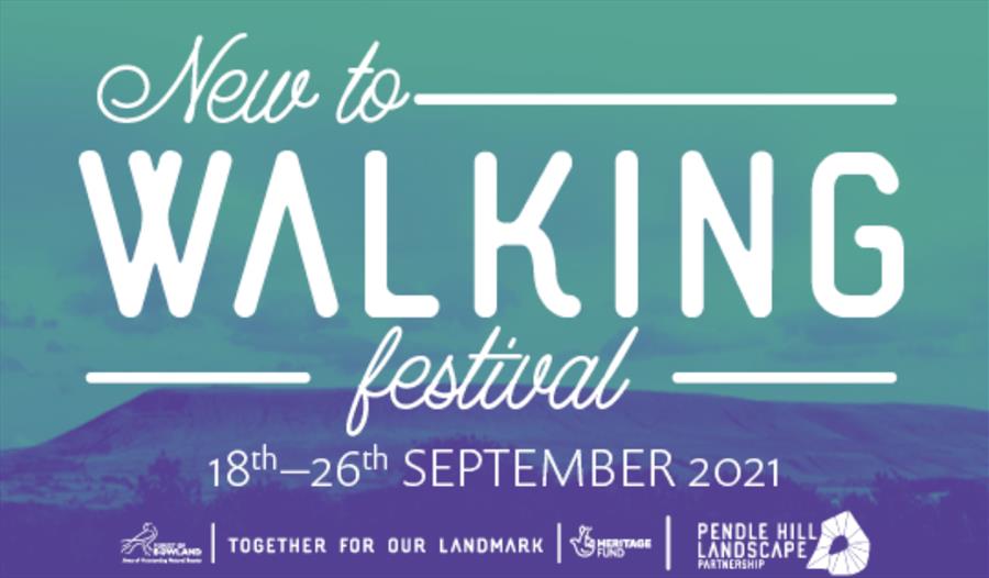 Walking festival poster showing the beautiful hills of the Lancashire countryside.