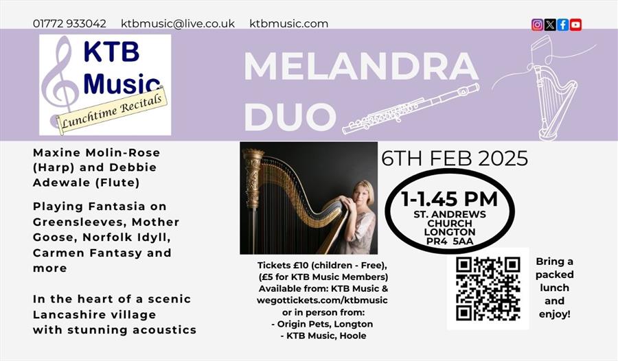 KTB Music Lunchtime Recital  Feb'25: Melandra Duo