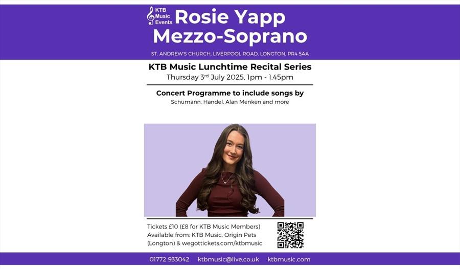 KTB Music Lunchtime Recita Jul'25: Rosie Yapp Mezzo-Soprano