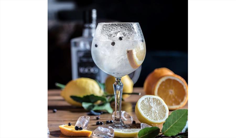 Gin with garnishes