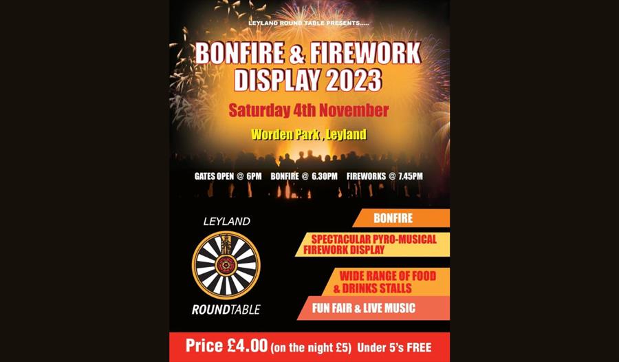 Leyland Worden Park Bonfire and Firework Display