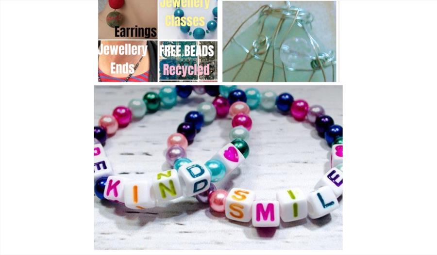 Adults & Children Beginners Big Beads, Stones & Glass Jewellery Class with Silver Wire Wrapping