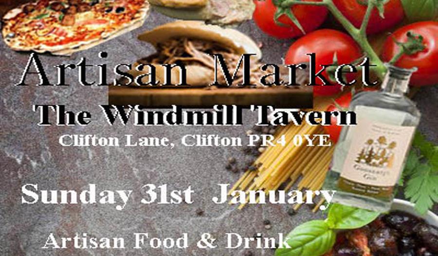 Artisan Market at The Windmill Tavern Salwick, advertising poster