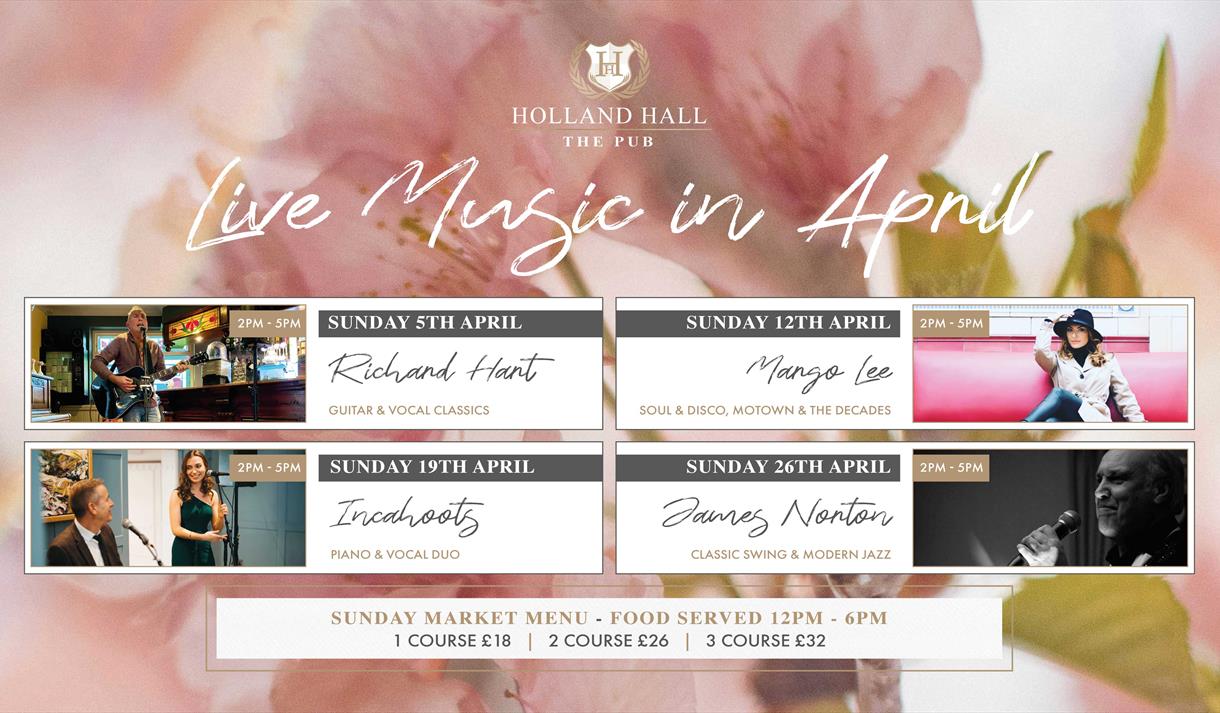 Live Music Sundays in April at The Pub at Holland Hall