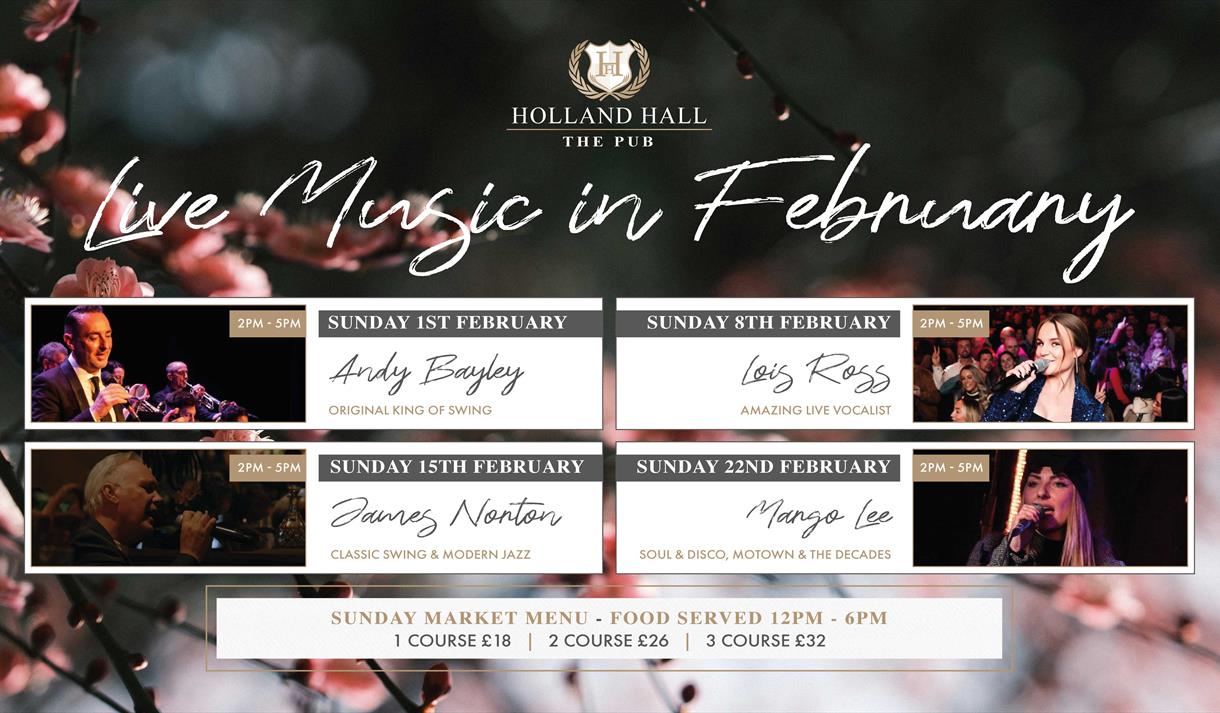 Live Music Sundays in February at The Pub at Holland Hall