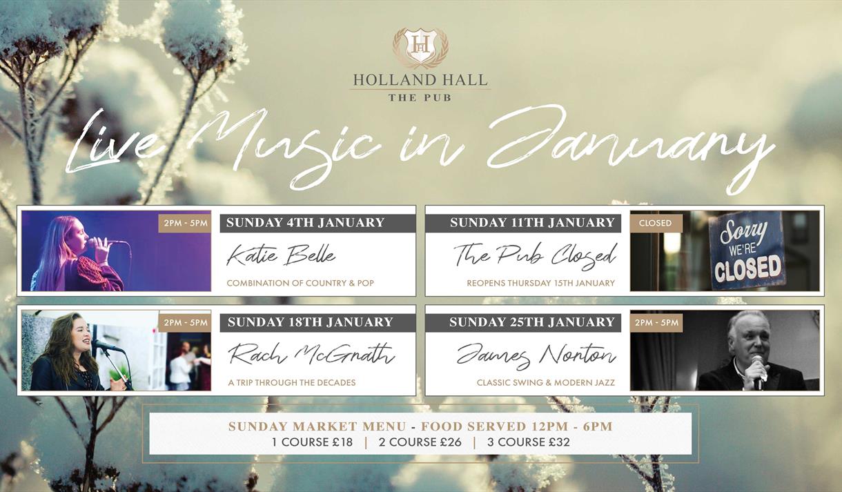 Live Music Sundays in January at The Pub at Holland Hall