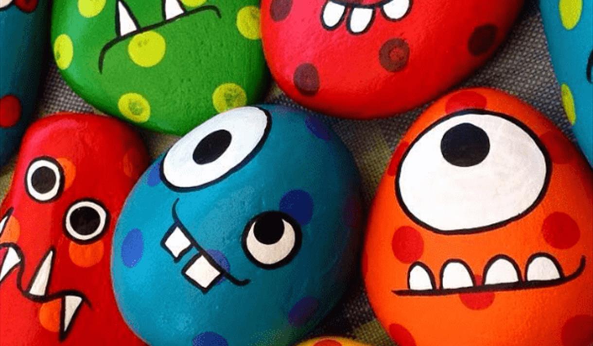 Monster Rock Painting and Eyeball Conkers