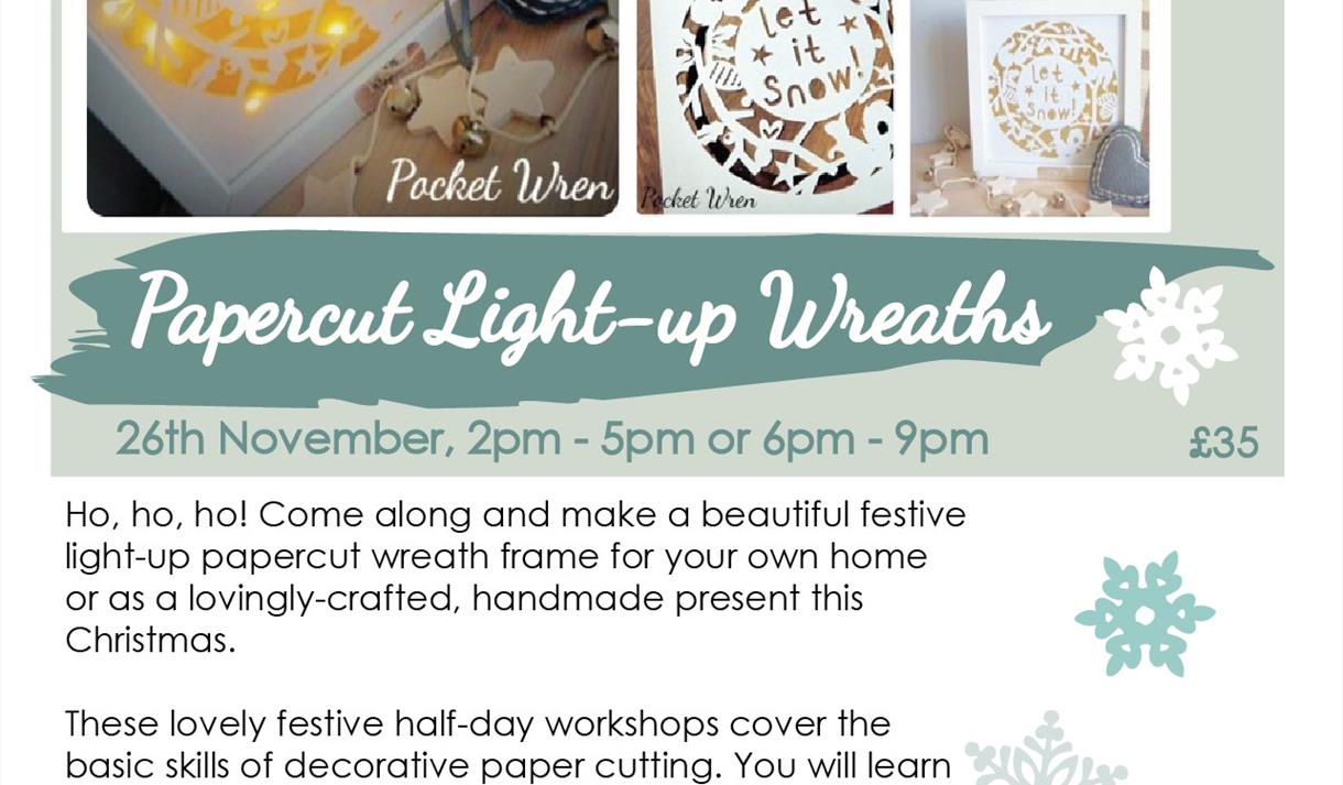 Paper cut light up wreath