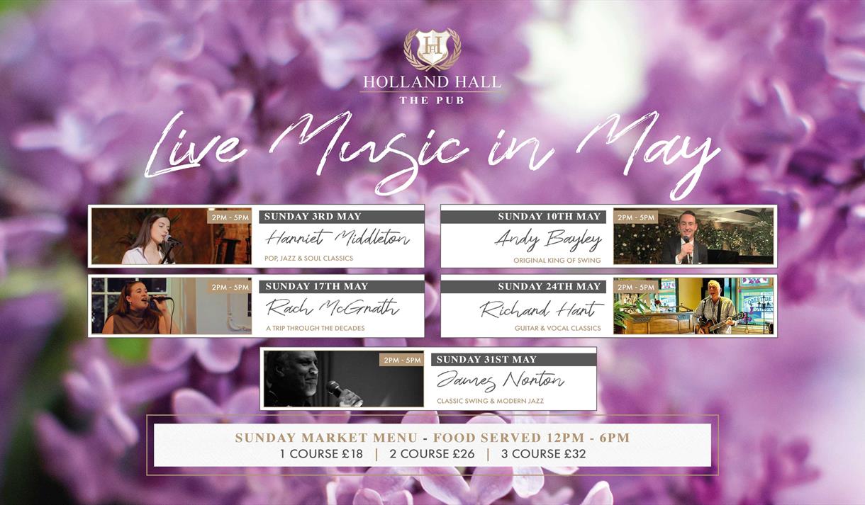 Live Music Sundays in May at The Pub at Holland Hall