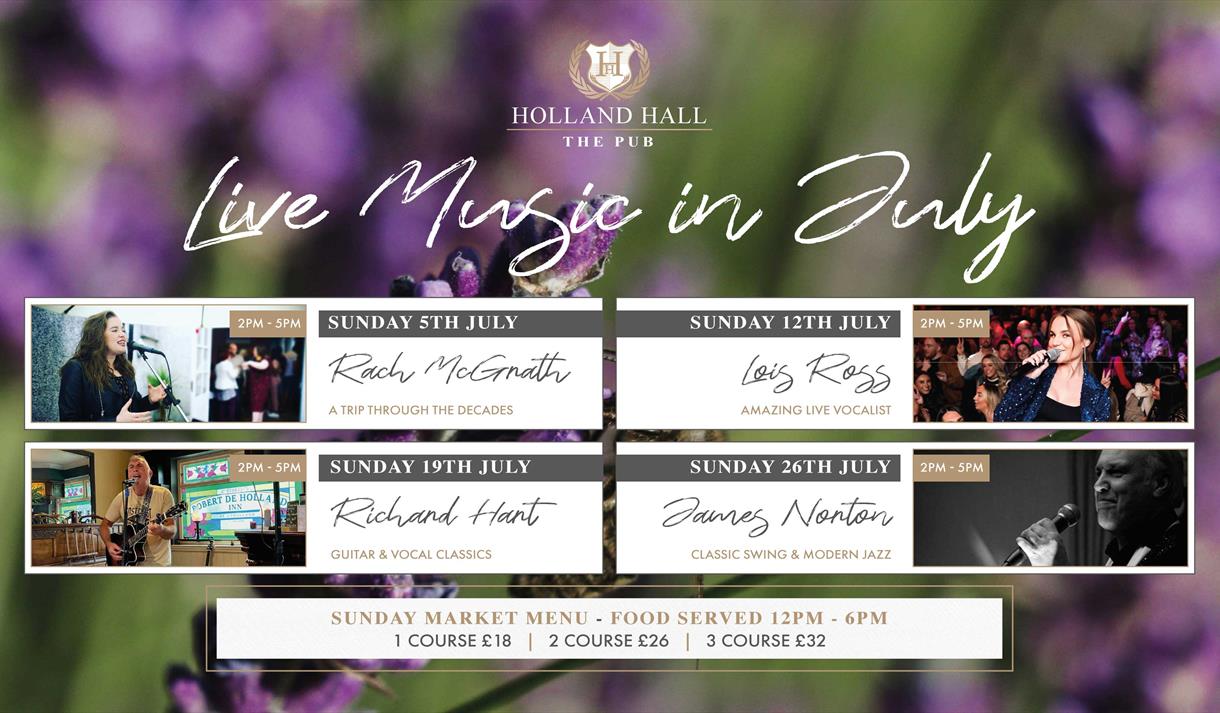 Live Music Sundays in July at The Pub at Holland Hall