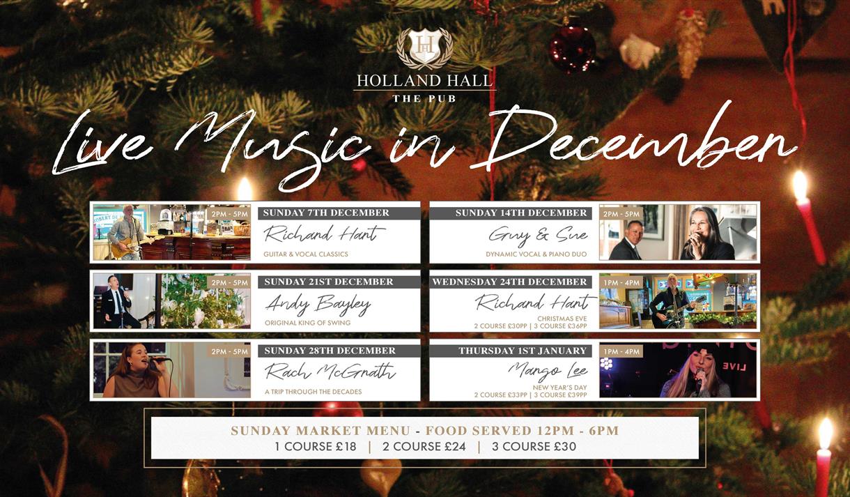 Live Music in December at The Pub at Holland Hall