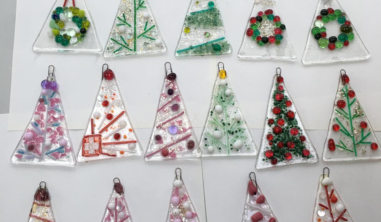 Fused Glass Xmas Tree Decorations
