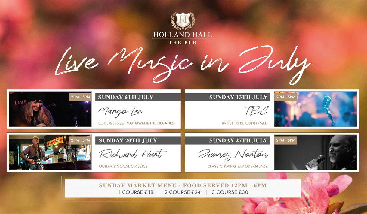 Live Music Sundays in July at The Pub at Holland Hall