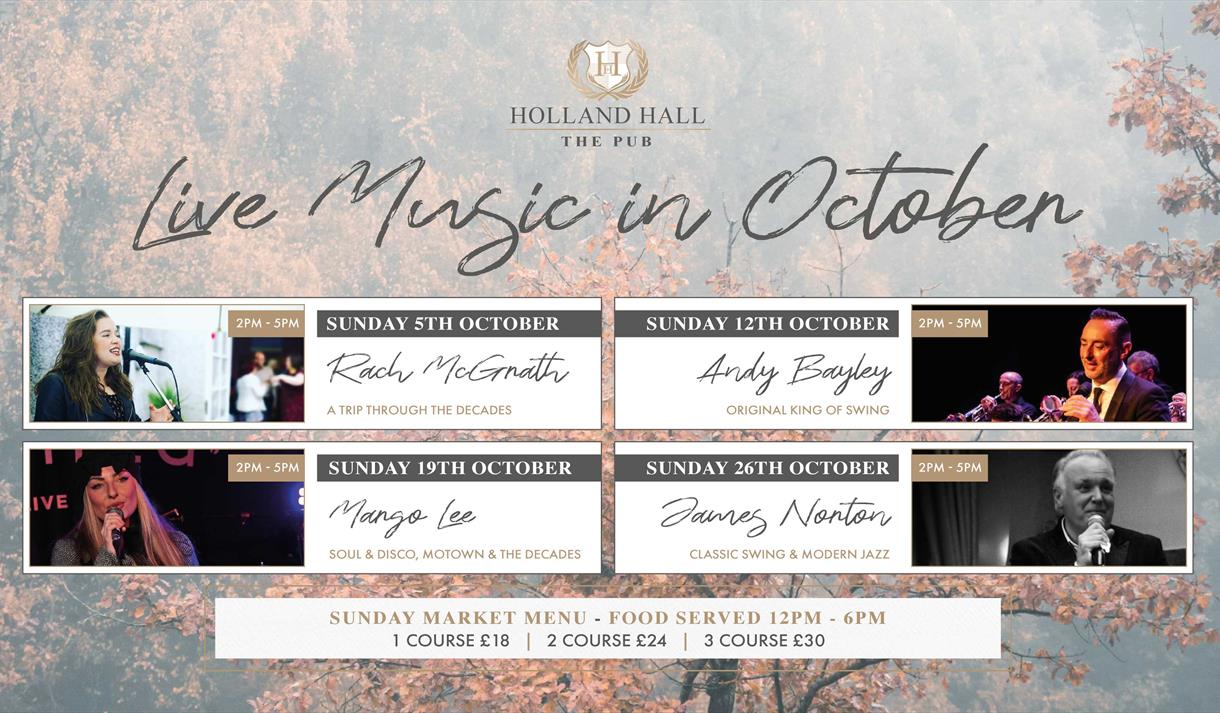Live Music Sundays in October at The Pub at Holland Hall
