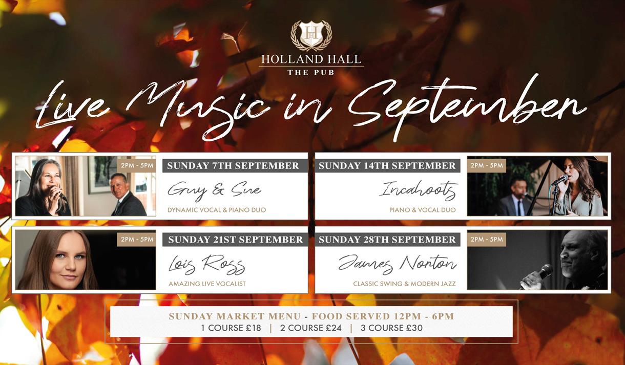 Live Music Sundays in September at The Pub at Holland Hall