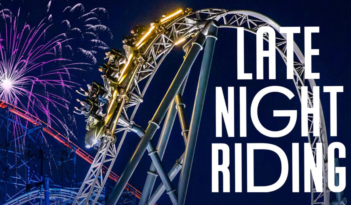 Late Night Riding & Fireworks at Pleasure Beach Resort