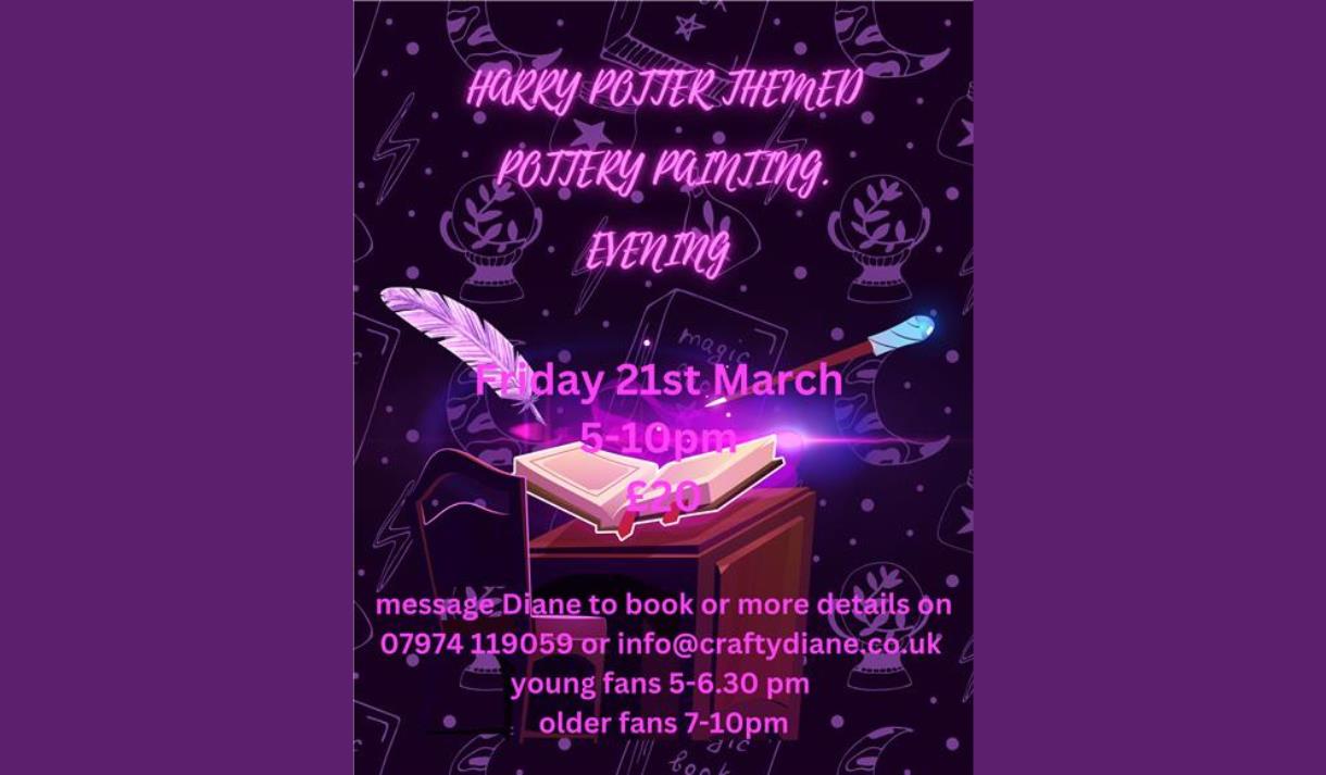 Harry Potter Pottery themed evening at Crafty Diane Pottery Painting Studio