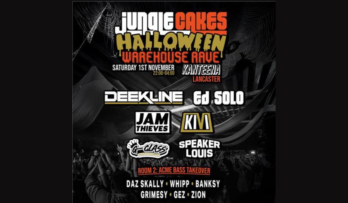Jungle Cakes Halloween w/ Deekline, Ed Solo + more at Kanteena