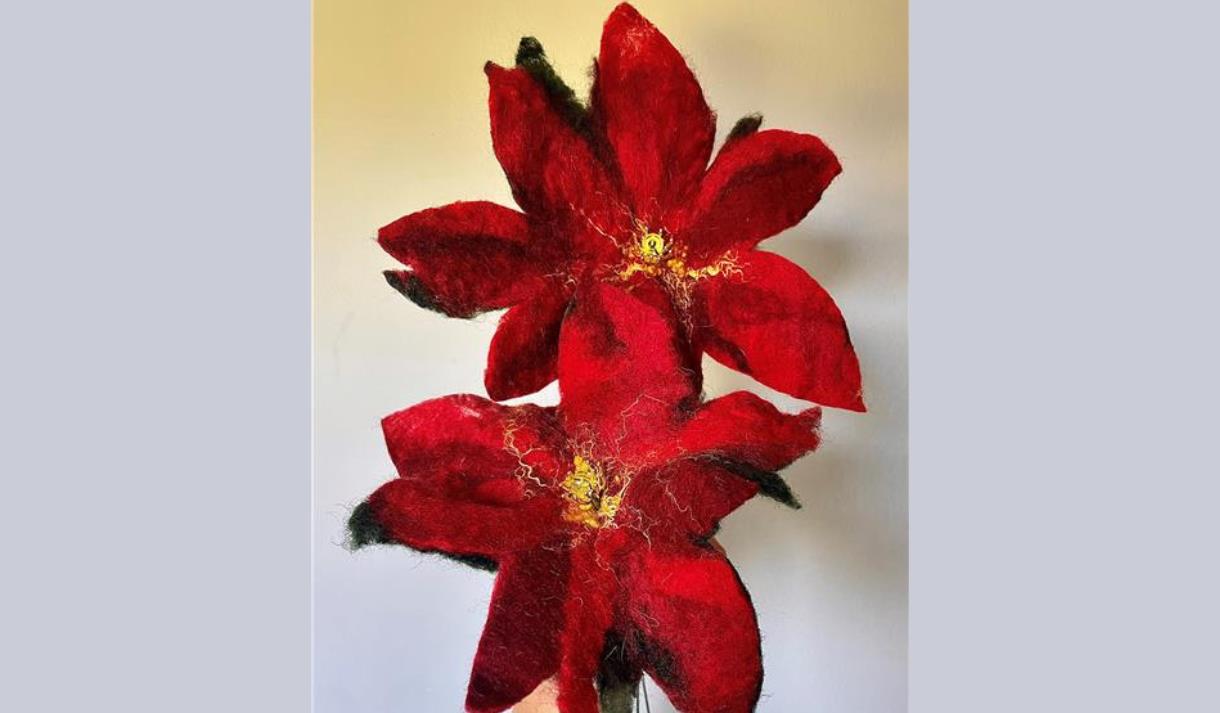 Felted Poinsettia Bouquet Workshop at Holden Clough