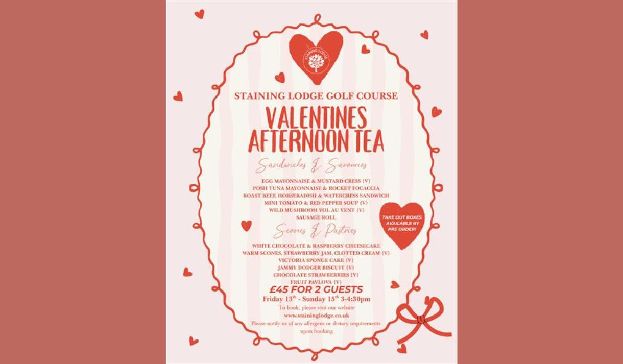 Valentine's Afternoon Tea at Staining Lodge Golf Course