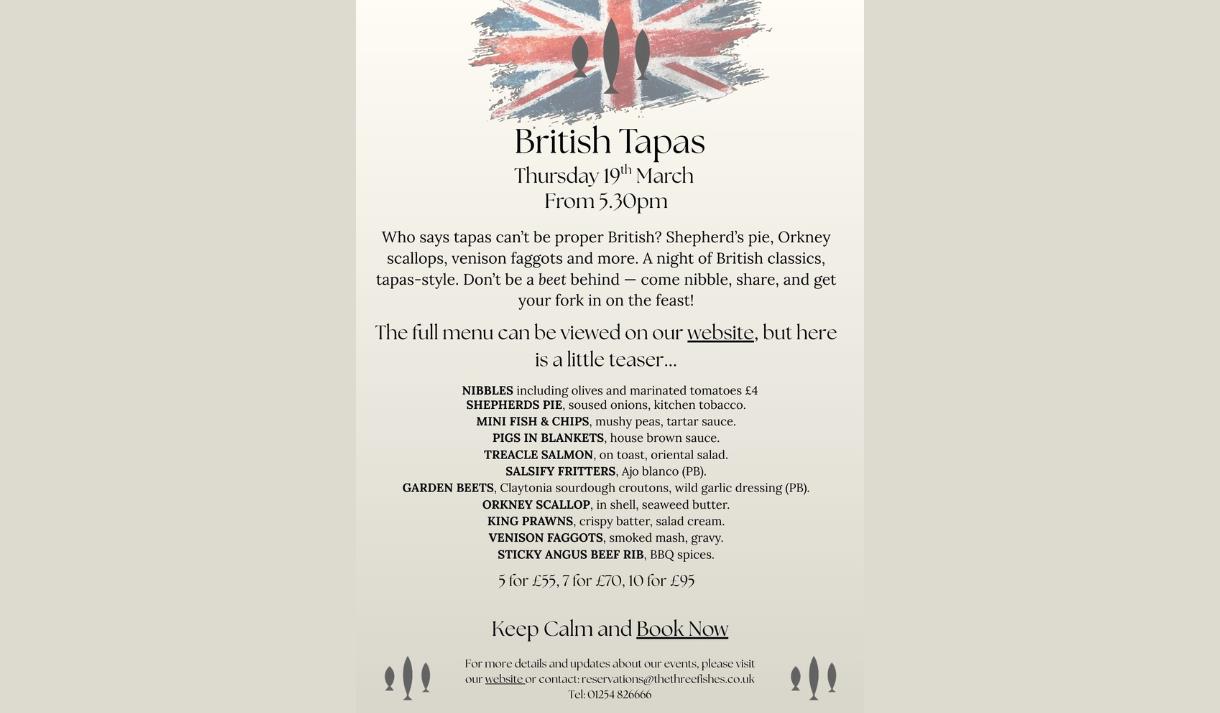 British Tapas Evening