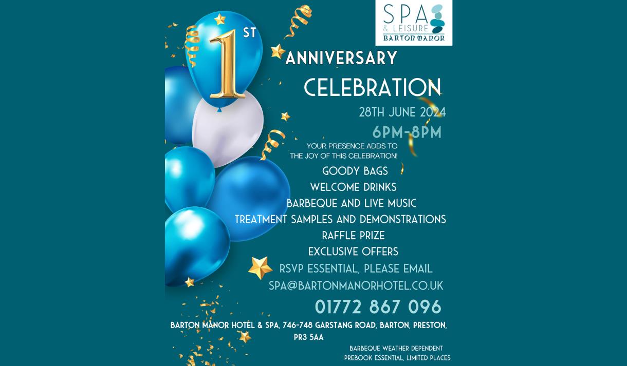 BARTON MANOR HOTEL SPA 1ST BIRTHDAY CELEBRATION