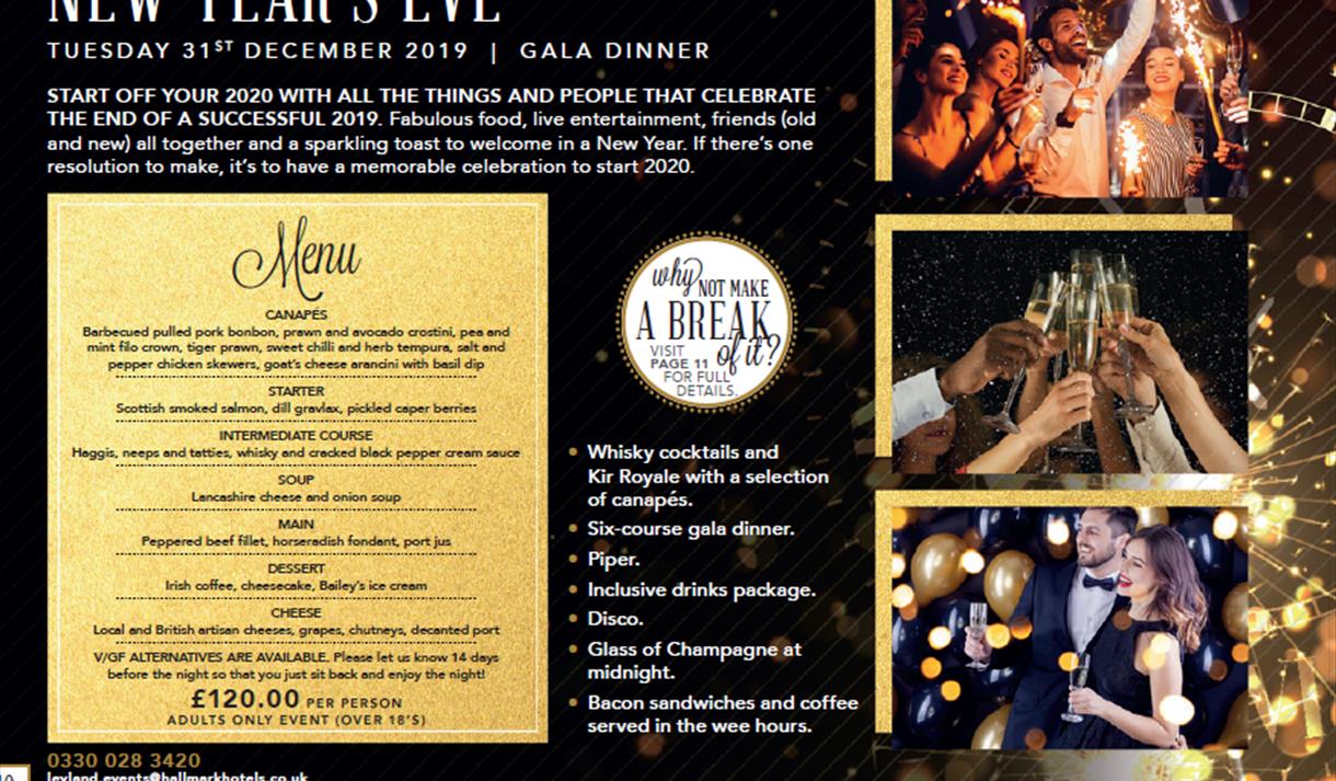 New Years Eve Gala Dinner - Food &amp; Drink Event in Leyland, Leyland - Visit Lancashire