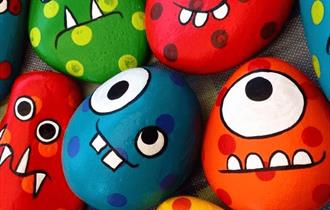 Monster Rock Painting and Eyeball Conkers