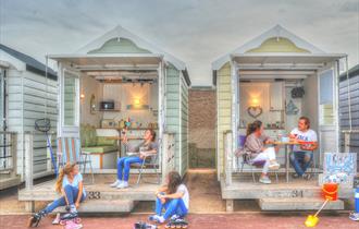 Families using St Annes Beach Huts