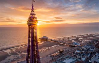 Blackpool tower at sunset