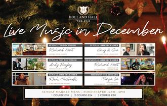 Live Music in December at The Pub at Holland Hall