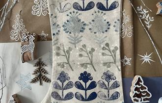 Block Printed Christmas Stockings at Holden Clough