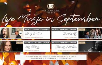 Live Music Sundays in September at The Pub at Holland Hall