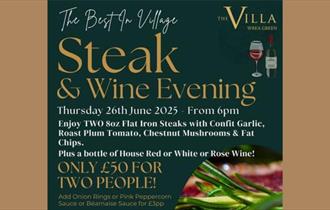 Steak & Wine Evening at The Villa Country House Hotel