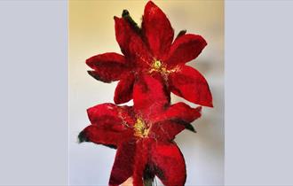 Felted Poinsettia Bouquet Workshop at Holden Clough