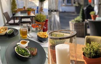 Outside seating and food