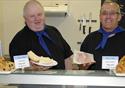 Market food counter with employees